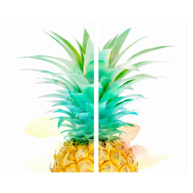 Kookplaat afdekplaten Pineapple Watercolour
