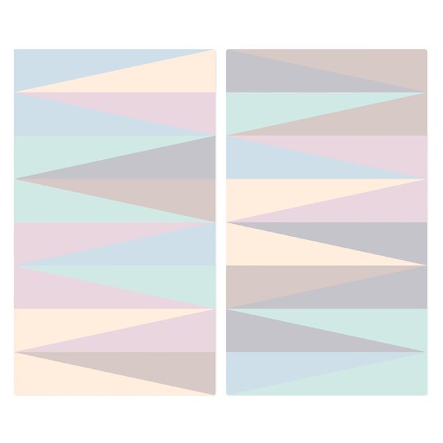 Kookplaat afdekplaten Triangles In Pastel Colours