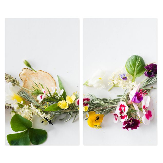 Kookplaat afdekplaten Fresh Herbs With Edible Flowers