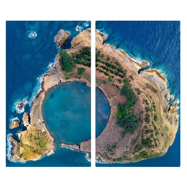 Kookplaat afdekplaten Aerial View - The Island Of Vila Franca Do Campo