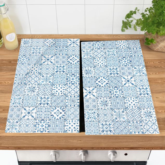 Kookplaat afdekplaten Patterned Tiles Blue White