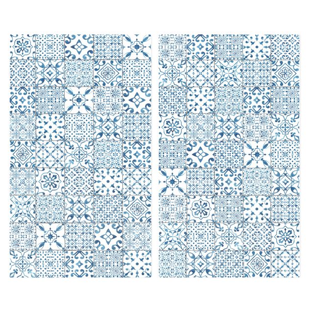 Kookplaat afdekplaten Patterned Tiles Blue White