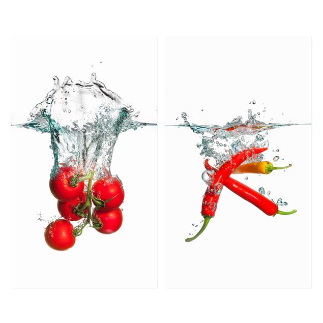 Kookplaat afdekplaten Tomatoes And Chili Peppers In Water