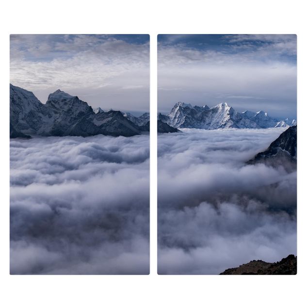 Kookplaat afdekplaten Sea Of ​​Clouds In The Himalayas