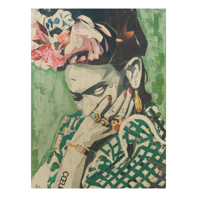 Houten schilderijen Frida Kahlo - Collage No.3