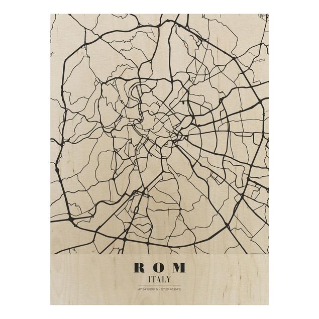 Houten schilderijen Rome City Map - Classical