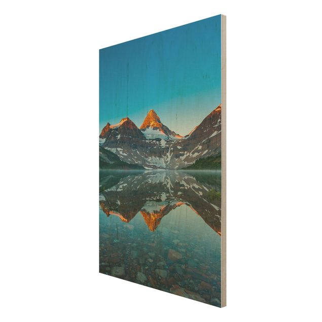 Houten schilderijen Mountain Landscape At Lake Magog In Canada