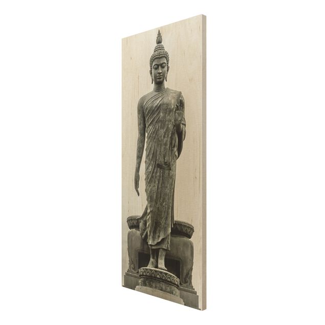 Houten schilderijen Buddha Statue