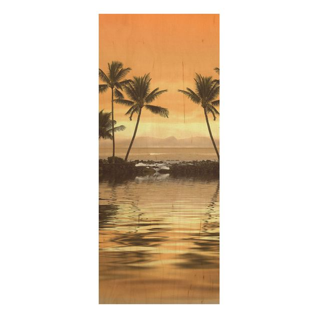 Houten schilderijen Caribbean Sunset I