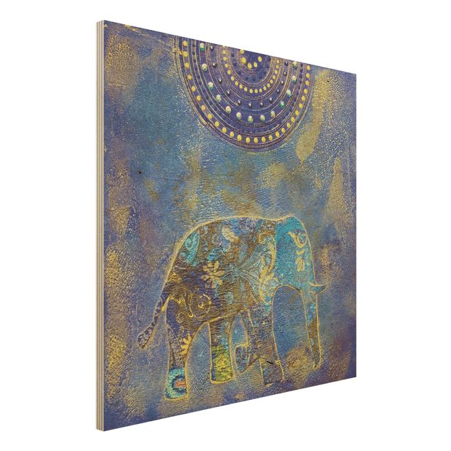 Houten schilderijen Elephant In Marrakech