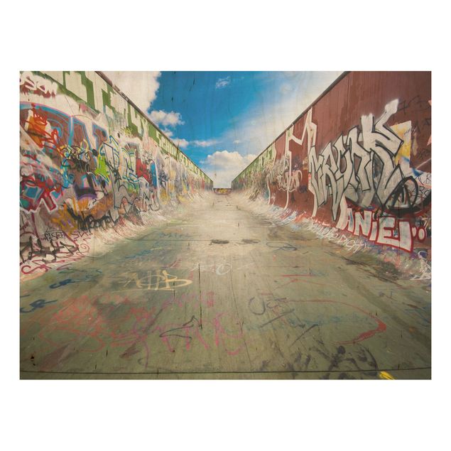 Houten schilderijen Skate Graffiti