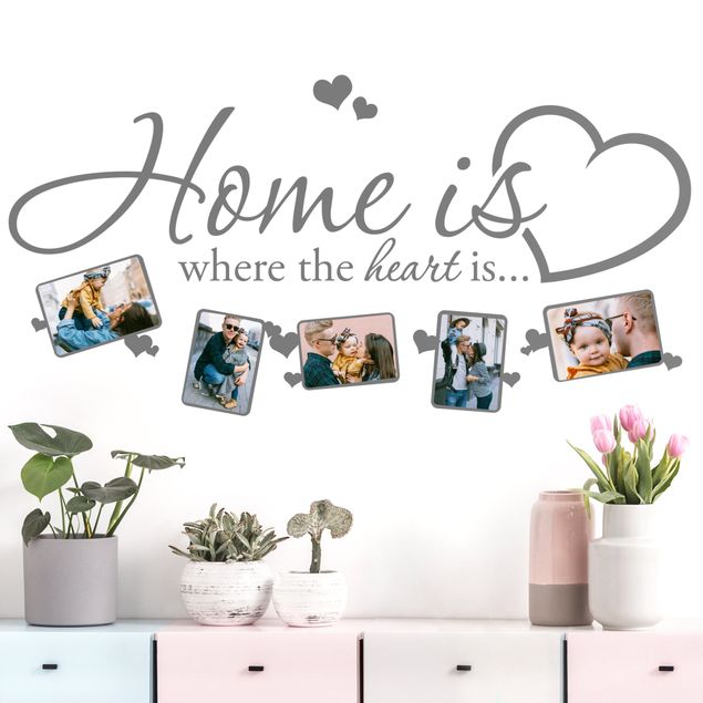Muurstickers lijst Home is where the heart is - Picture Frame