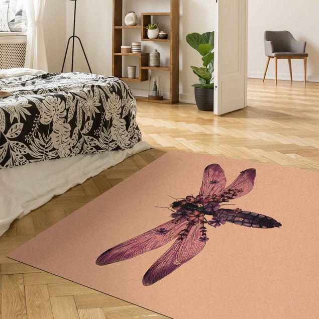 groot kleed Illustration Floral Dragonfly