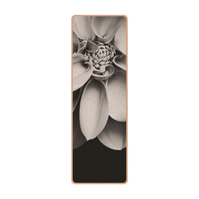 Yogamat kurk In The Heart Of A Dahlia Black And White