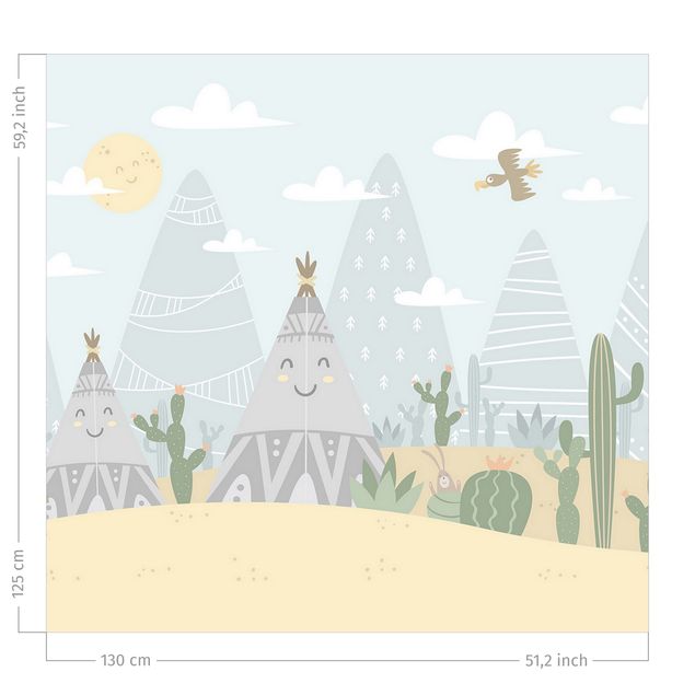 gordijnen voor raam Tepee with Cacti