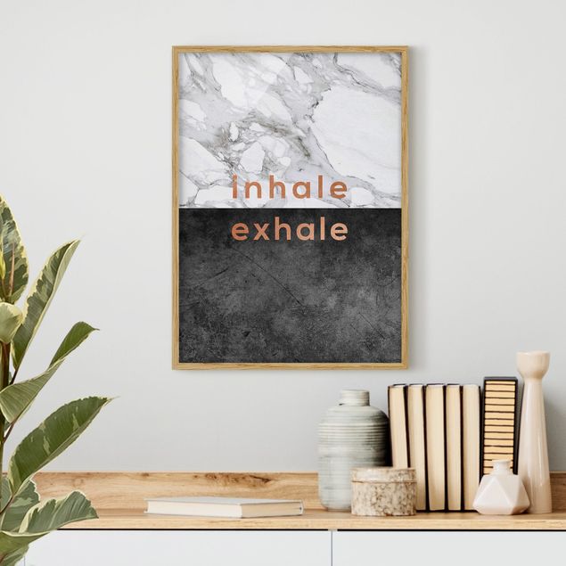 Ingelijste posters Inhale Exhale Copper And Marble
