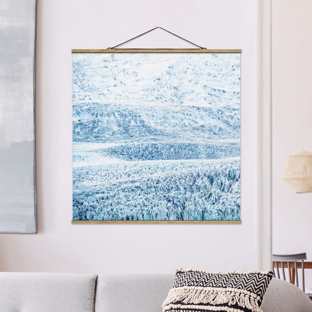 Stoffen schilderij met posterlijst Icelandic Glacier Pattern