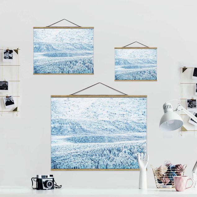 Stoffen schilderij met posterlijst Icelandic Glacier Pattern