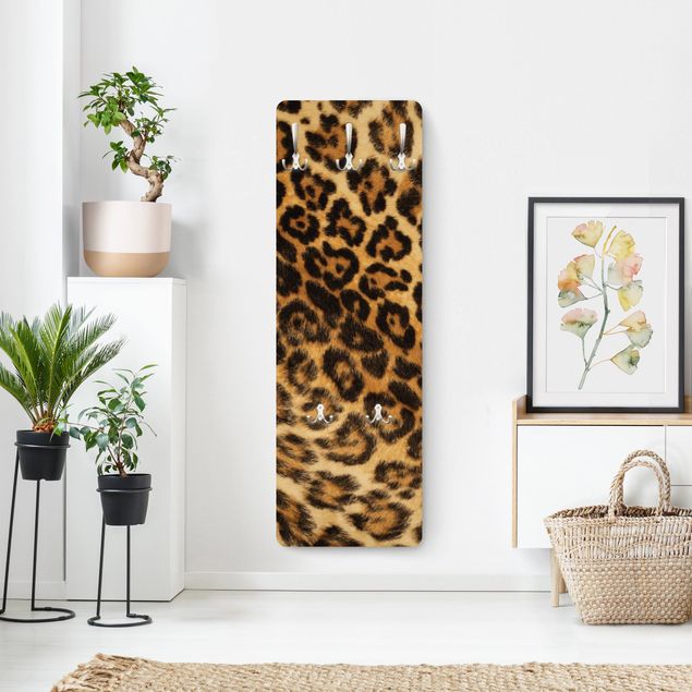Wandkapstokken houten paneel Jaguar Skin