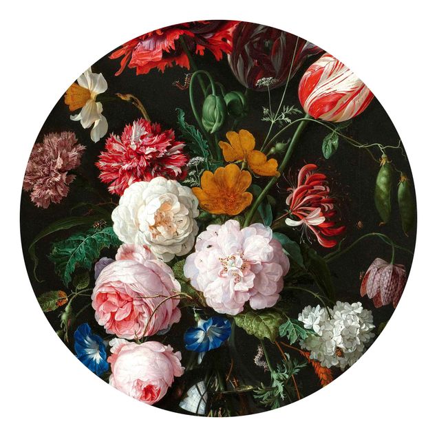 Behangcirkel Jan Davidsz De Heem - Still Life With Flowers In A Glass Vase