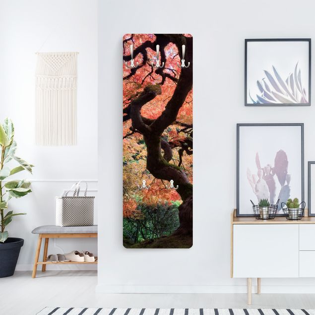 Wandkapstokken houten paneel Japanese Garden