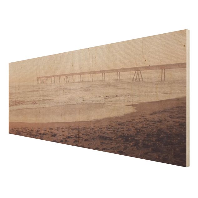 Houten schilderijen California Crescent Shaped Shore