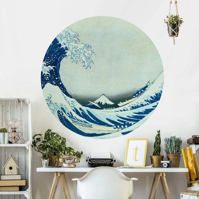 Behangcirkel Katsushika Hokusai - The Great Wave At Kanagawa