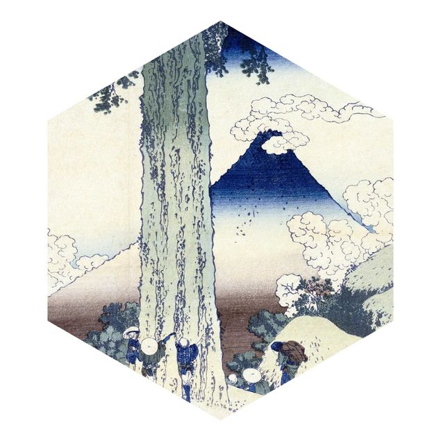 Hexagon Behang Katsushika Hokusai - Mishima Pass In Kai Province