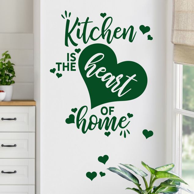 Muurstickers spreuken en quotes Kitchen Is The Heart Of Home