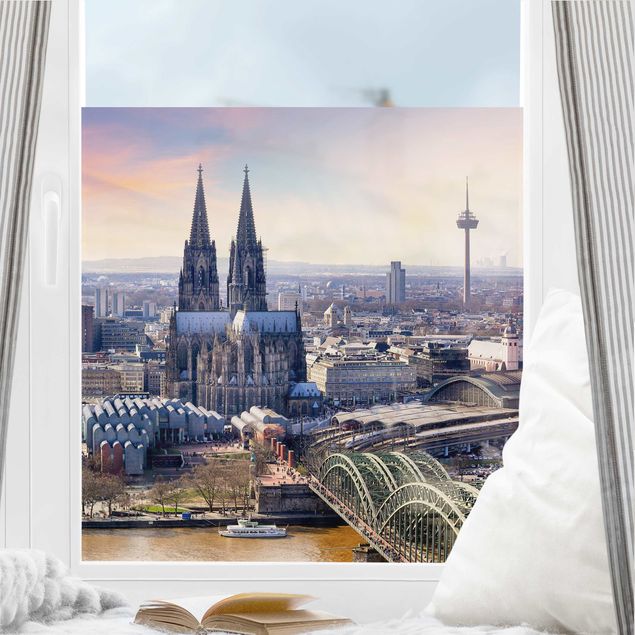 Raamfolie - Cologne skyline with cathedral