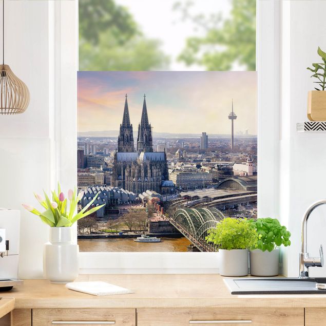 Raamfolie - Cologne skyline with cathedral