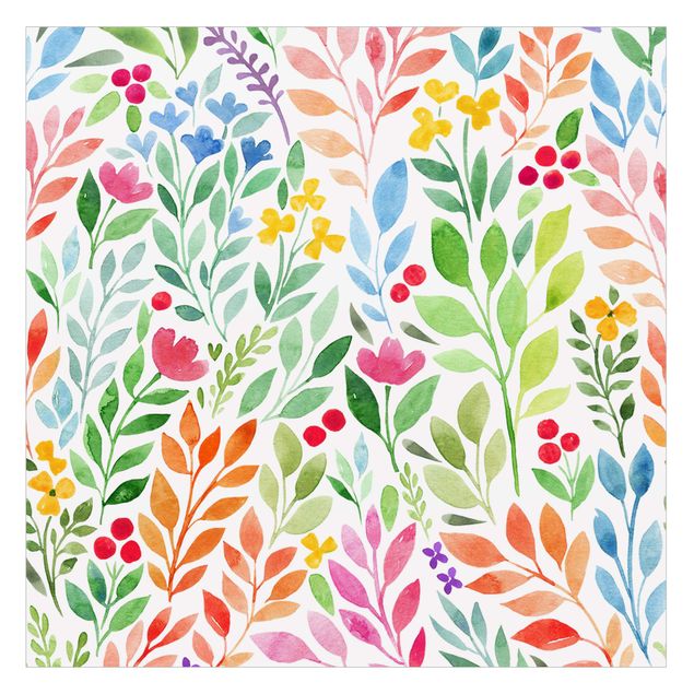Raamfolie - Colourful Watercolour Flowers