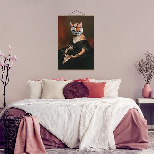 Stoffen schilderij met posterlijst Lady Tiger