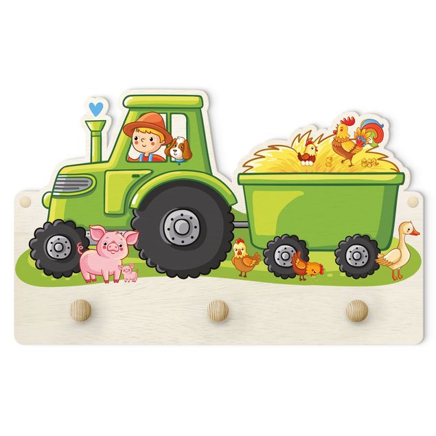 Wandkapstokken voor kinderen Country Boy Tractor