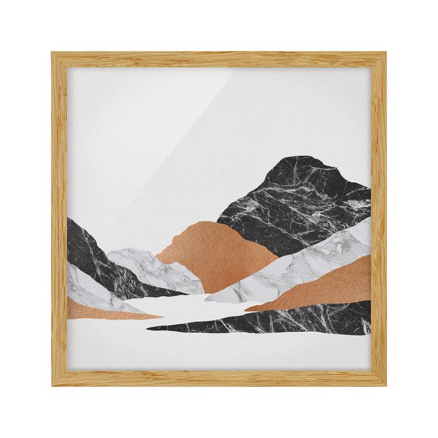 Ingelijste posters Landscape In Marble And Copper II