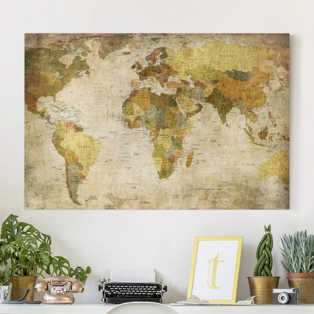 Canvas schilderijen World map