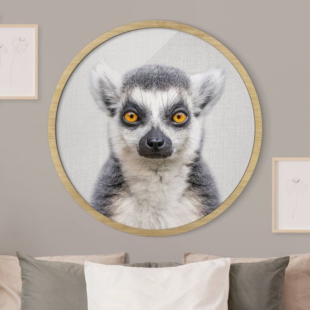 Rond schilderijen Lemur Ludwig