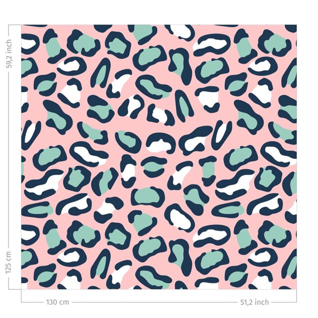 gordijn patroon Leopard Pattern In Pastel Pink And Blue