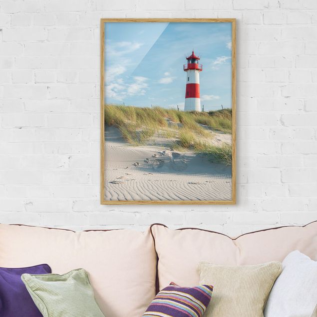 Ingelijste posters Lighthouse At The North Sea