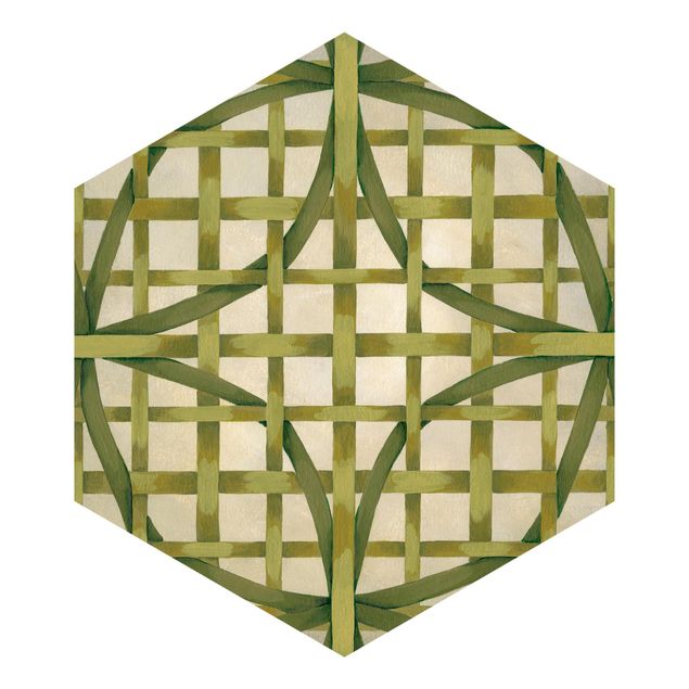 Hexagon Behang Light And Ribbon Green