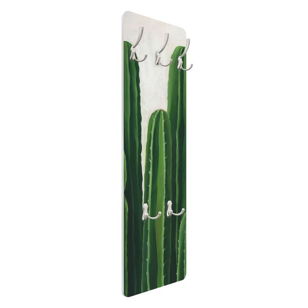 Wandkapstokken houten paneel Favorite Plants - Cactus