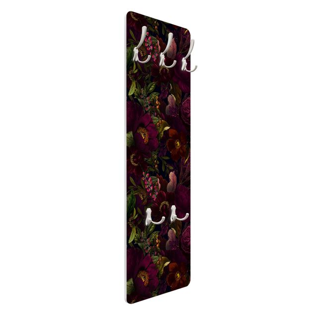 Wandkapstokken houten paneel Purple Blossoms Dark
