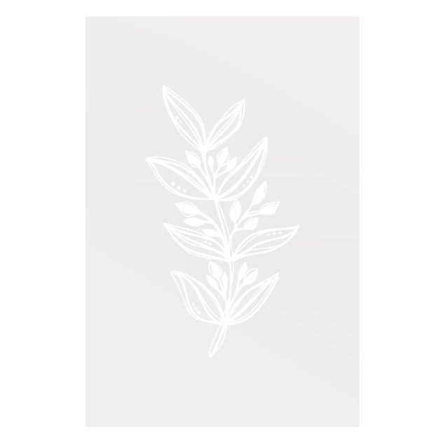 Raamfolie - Line Art - Leaves And Buds