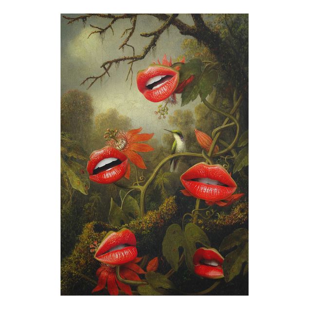 Glasschilderijen Lips Jungle