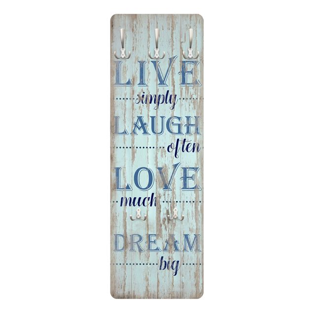 Wandkapstokken houten paneel - Live simply