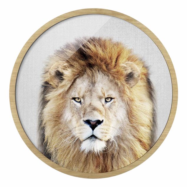 Rond schilderijen Lion Linus