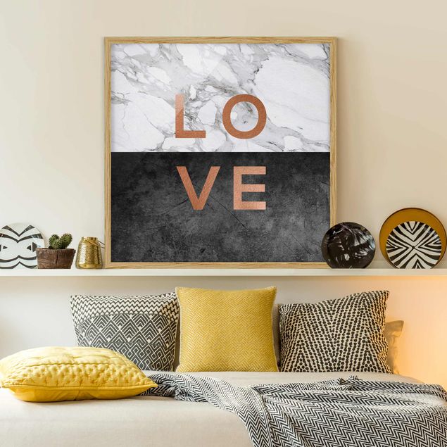 Ingelijste posters Love Copper And Marble