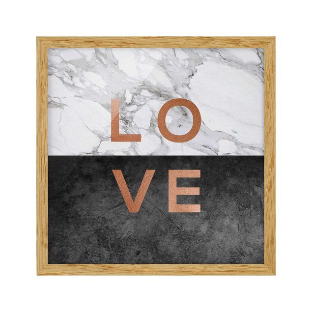 Ingelijste posters Love Copper And Marble