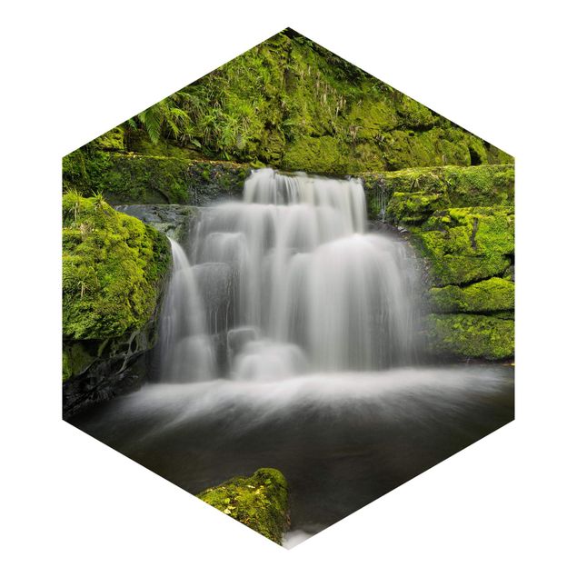 Hexagon Behang Lower Mclean Falls In New Zealand