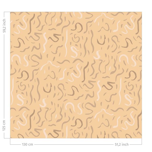 Gordijnen met patroon Paper Streamer Pattern - Pastel Orange